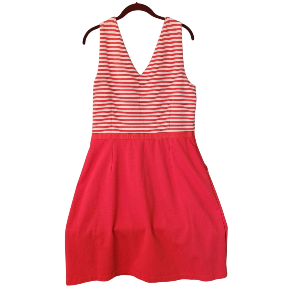 Boden  striped & solid true red knit sheath dress- 14R.         L30 - Picture 7 of 9